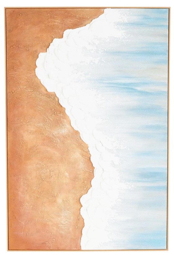 Deco Marche Blue Ocean Wave 1'' Framed Wall Art-0