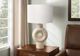 Monarch Specialties Inc. Beige Resin Table Lamp with Ivory Shade-2