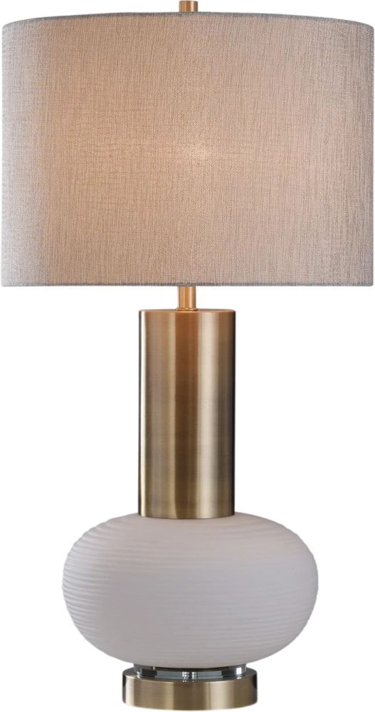 Harp & Finial® Palmer Brass/White Table Lamp-1