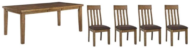 Signature Design by Ashley® Urbinforte 5-Piece Brown/Light Brown Extension Dining Table Set-0