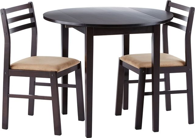 Coaster® Bucknell 3-Piece Cappuccino/Tan Dining Set with Drop Leaf