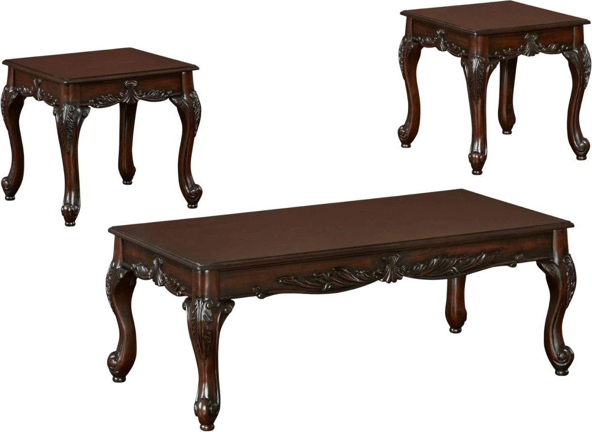 10-3 milli ミリ ST table Affordable Furniture 3-Piece Brown Occasional Table Set