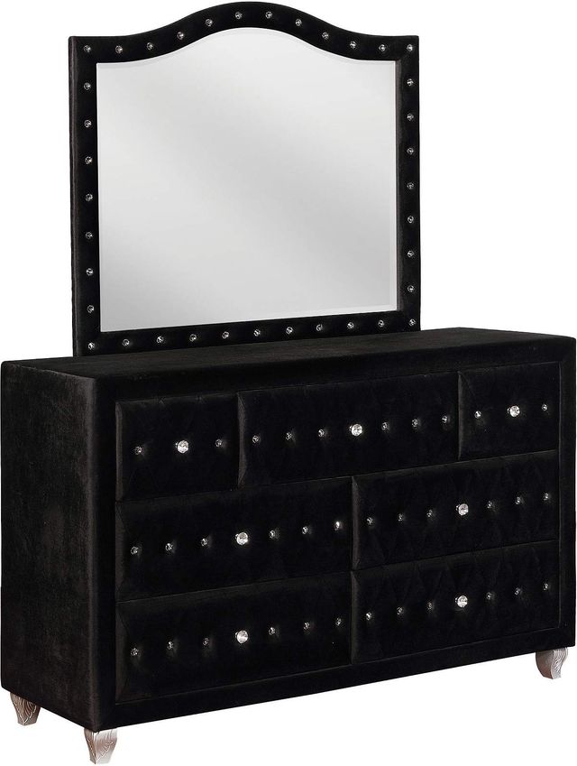 Coaster® Deanna Black Button Tufted Mirror-2