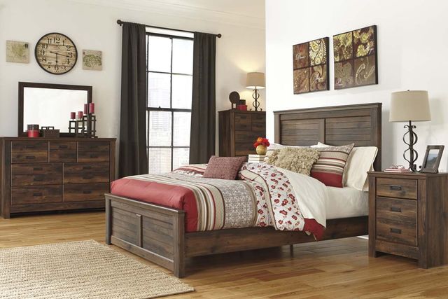 Signature Design by Ashley® Quinden 2-Piece Dark Brown Queen Panel Bed Set-3