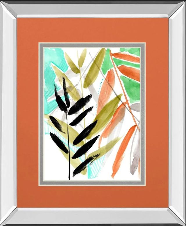 Classy Art Vivid Fronds II by Jennifer Goldberger Mirror Framed Wall Art-0