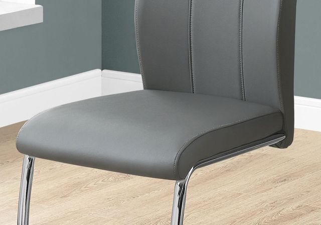 Monarch Specialties Inc. 2-Piece Grey Side Chair Set with U-Shaped Bases-3