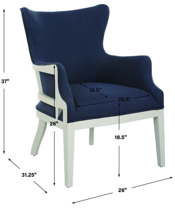 Uttermost® Gordonston Blue Accent Chair-2