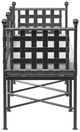 Sunset West Provence Canvas White/Century Pewter Iron Outdoor Bench-2