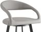 Armen Living Ramona Light Gray/Matte Black Swivel Counter Stool-5