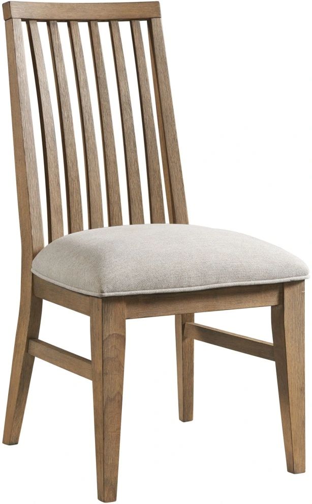 Intercon Landmark Beige/Weathered Oak Slat Back Dining Side Chair-0