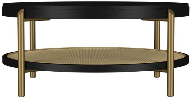 Coaster® Arini 3-Piece Black Occasional Table with Aged Brass Base Set-2