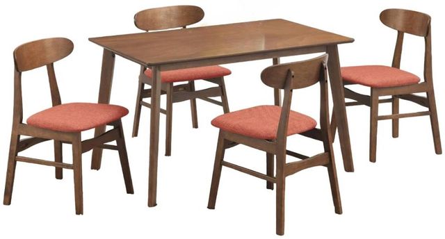New Classic® Home Furnishings Morocco 5-Piece Orange/Walnut Dining Set-0