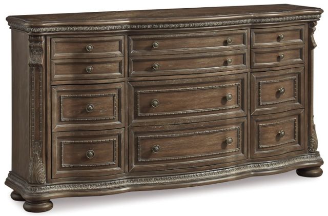 Signature Design by Ashley® Charmond 4-Piece Brown King Upholstered Sleigh Bed Set-2
