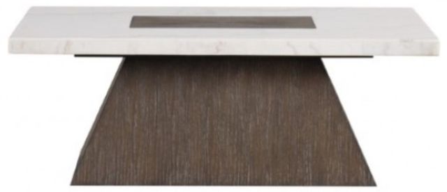 Furniture of America® Grasten White Coffee Table with Dark Walnut Base-0