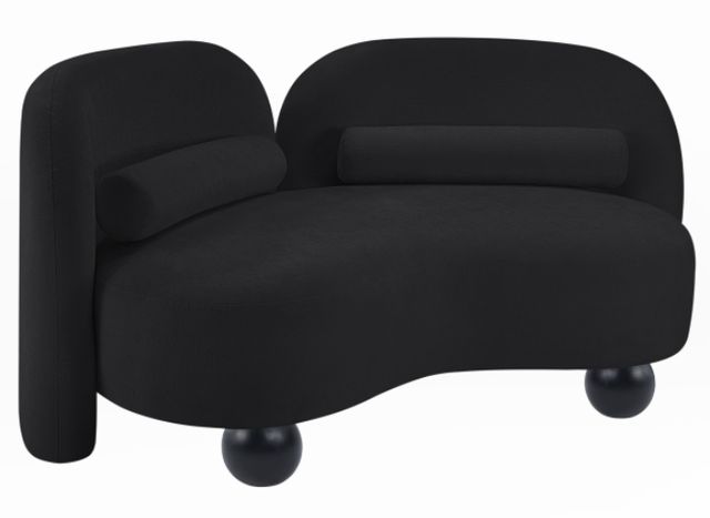 Meridian Furniture Daphne Black 64" Chenille Fabric Loveseat-0