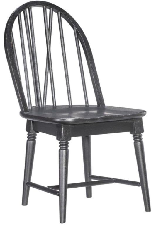 Legacy Classic Vintage Market Kettle Black Windsor V-Shape Dining Side Chair-0