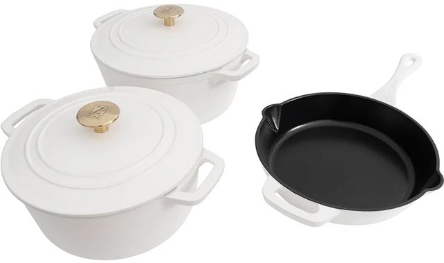 ZLINE 5-Piece White Matte Enameled Cast Iron Cookware Set-0