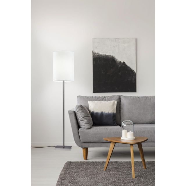 Adesso® Liam Brushed Steel Floor Lamp-1