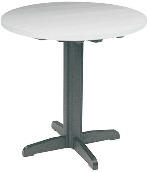 C R Plastic Generation Slat Gray Pub Pedestal Base Table-0