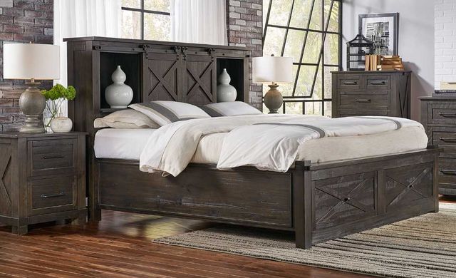 A-America® Sun Valley Charcoal Queen Storage Panel Bed-2