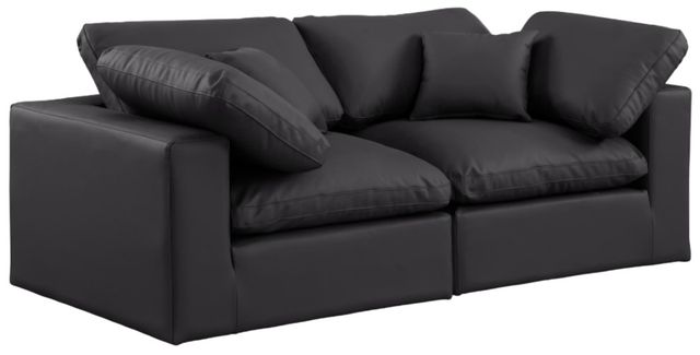 Meridian Furniture Comfy 2-Piece Black Sofa-0