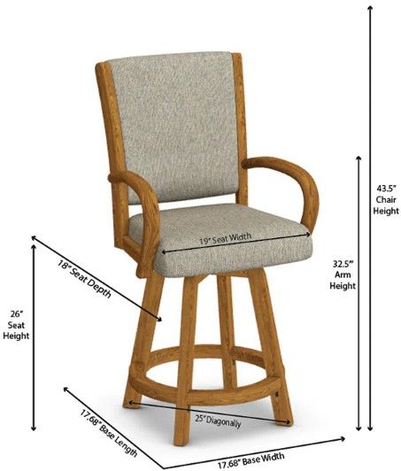 Chromcraft Customizable Camryn Counter Height Swivel Dining Stool-2