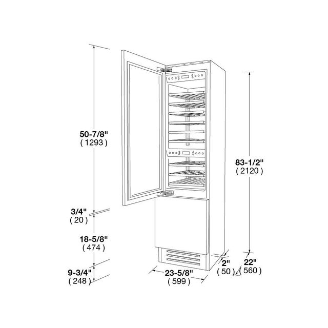 Fulgor Milano 700 Series 24" Panel Ready Built-In Wine Cooler with Cave Storage Compartment -1
