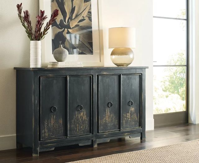 Hammary® Hidden Treasures Charcoal Four Door Console-1