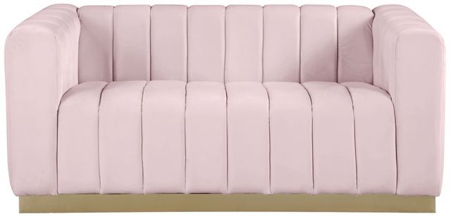Meridian Furniture Marlon Pink Velvet Loveseat-2