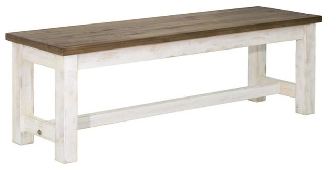 LH Home Provence Antique White Bench -0