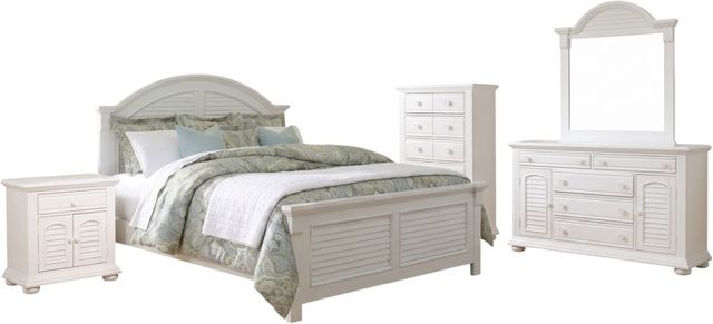 Liberty Furniture Summer House l 5-Piece Oyster White Queen Panel Bedroom Set-0