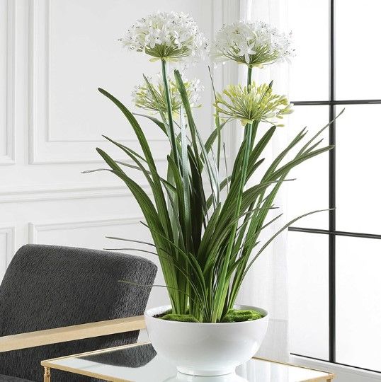 Uttermost® Purity Agapanthus Green/White Centerpiece-1