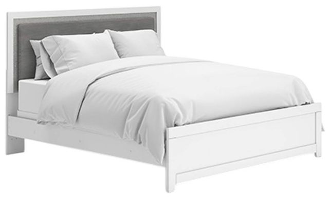 Signature Design by Ashley® Maeling Gray/White King Upholstered Panel Bed-0