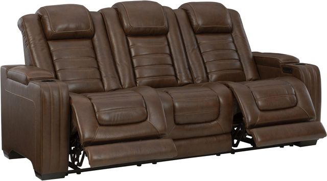 Signature Design by Ashley® Backtrack Chocolate Power Reclining Sofa-2