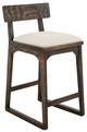 International Furniture Direct Balam Stained Dark/White Upholstered Barstool-0