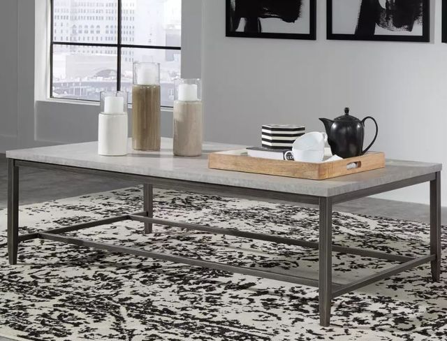 Signature Design by Ashley® Shybourne 3-Piece Gray/Aged Bronze Living Room Table Set-3