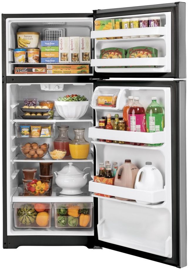 GE® 28" 16.6 Cu. Ft. Stainless Steel Top Freezer Refrigerator-4