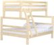 Crate Designs™ Furniture Unfinished Twin XL/Queen Offset Ladder End Bunk Bed-0