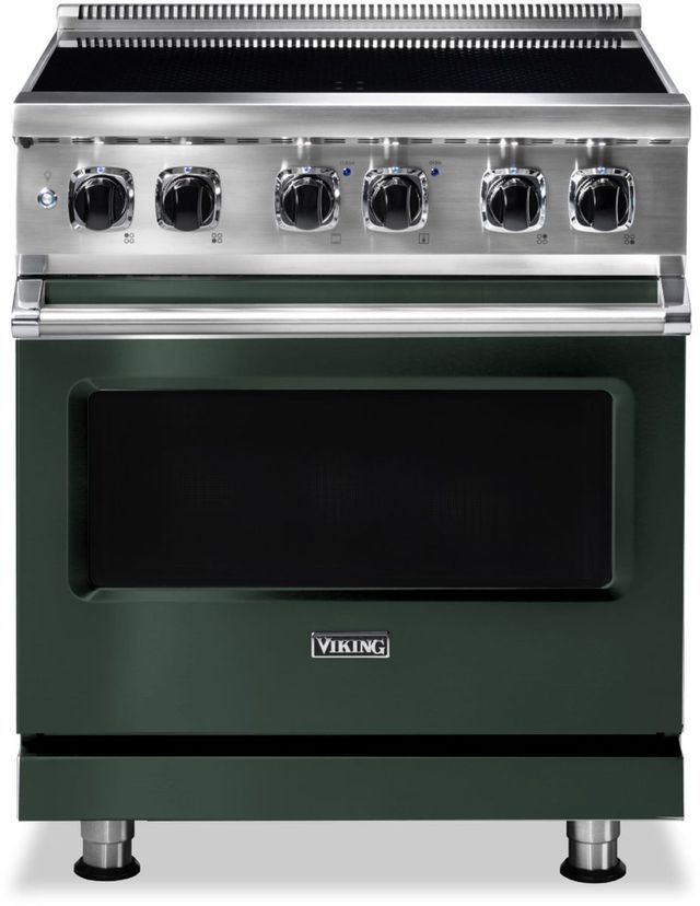 Viking® 30" Blackforest Green Freestanding Induction Range-0