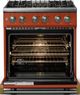 Viking® 5 Series 30" Spriced Cider Pro Style Dual Fuel (NG) Range with Brushed Brass Trim-1