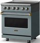 Viking® 5 Series 30" Novembery Sky Pro Style Induction Range with Brushed Brass Trim-3