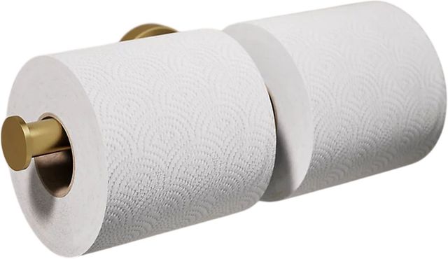 KOHLER® Elate® Vibrant Brushed Moderne Brass Double Toilet Paper Holder-1