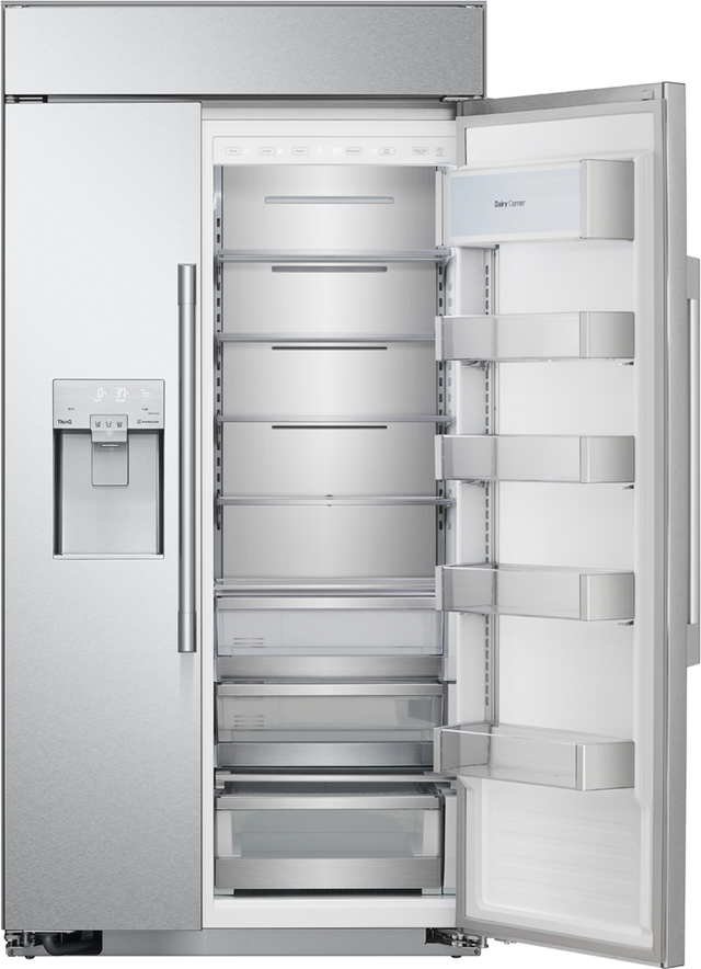 Signature Kitchen Suite 42 in. 25.6 Cu. Ft. Stainless Steel Built In Counter Depth Side-By-Side Refrigerator-1