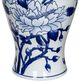 A & B Home Blue/White Curved Porcelain Magnolia Vase-2