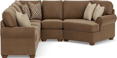 front view of the Flexsteel® Preston Brown Chocolate Sectional