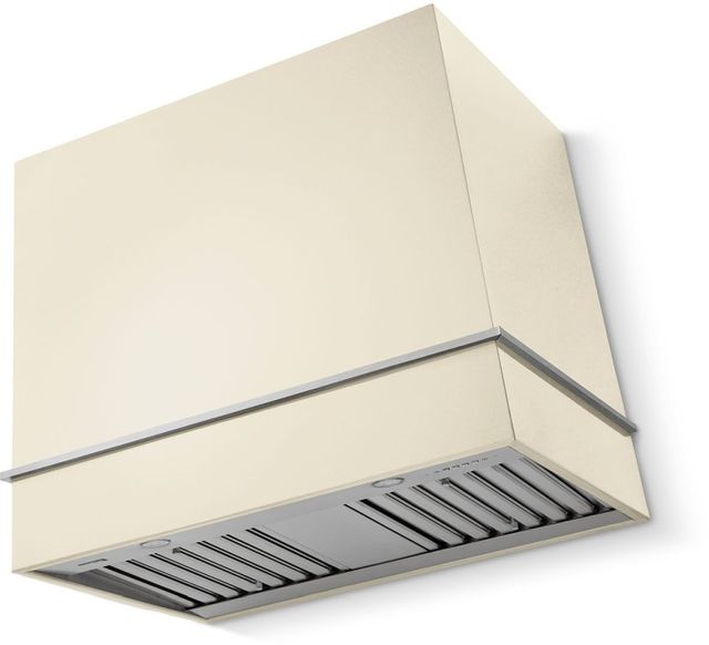 La Cornue Cornufé Loge 36" Morning Dew Wall Mounted Range Hood with Satin Chrome Trim-0