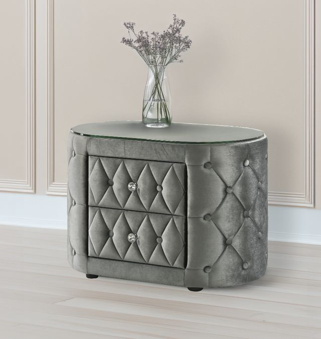 Crown Mark Voltare Gray Nightstand-1