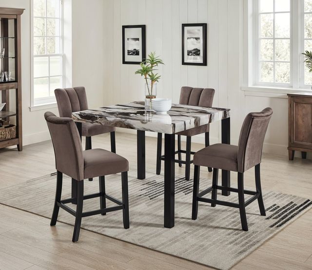 Crown Mark Vega Black/Mocha Counter Dining Side Chair-1