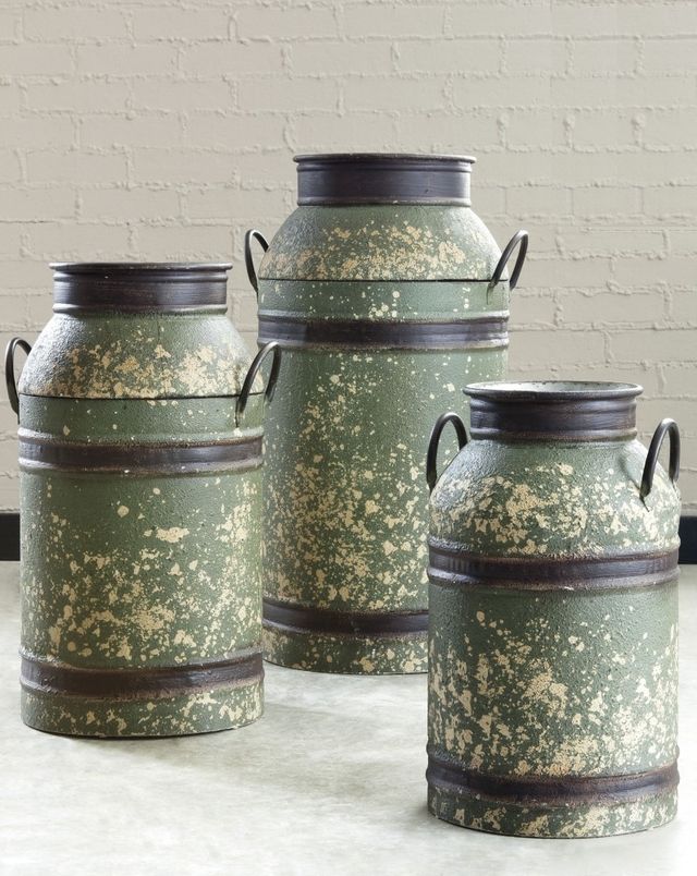 Signature Design by Ashley® Elke 3-Piece Antique Brown Milk Can Set-1