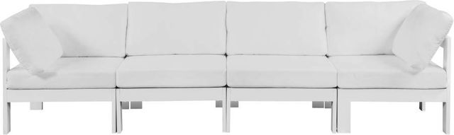 Meridian Furniture Nizuc 4-Piece White Outdoor Patio Modular Sofa-0
